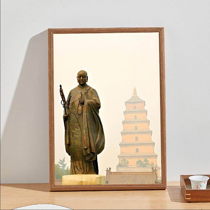 玄奘大师画像摆台佛像高僧挂画相框摆件玄奘法师结缘定制
