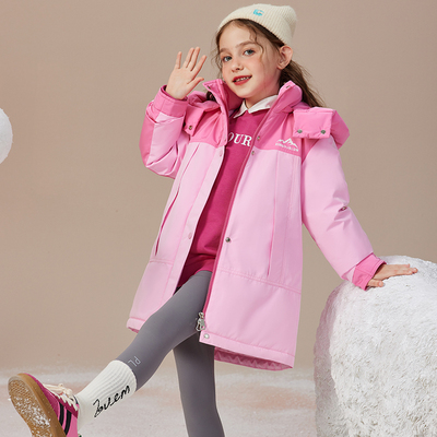 鸭鸭童装儿童羽绒服女童加厚防寒保暖90绒冬季新款中大童外套上衣