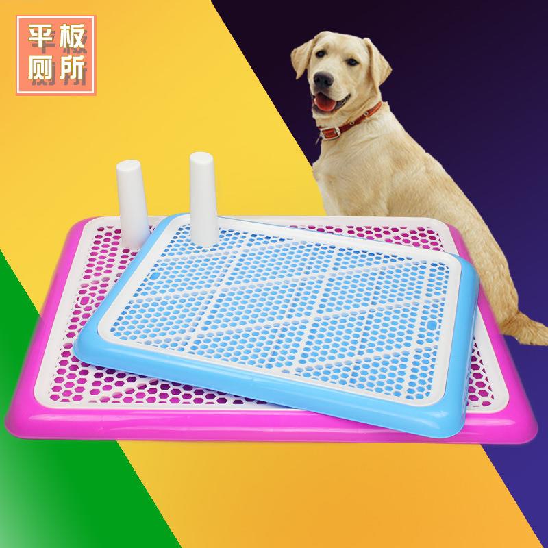 现货供应 蜂网平板狗厕所带立柱防滑宠物厕所尿盆泰迪金毛犬用品