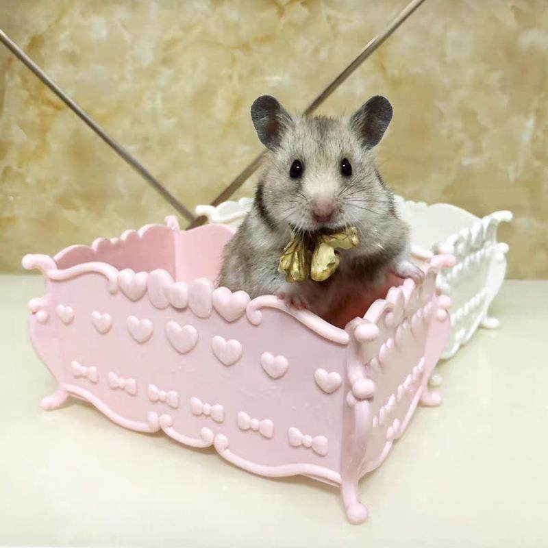 仓鼠金丝熊厕所浴室洗澡用品粉色仙女可爱塑料通心粉浴盆仓鼠用品