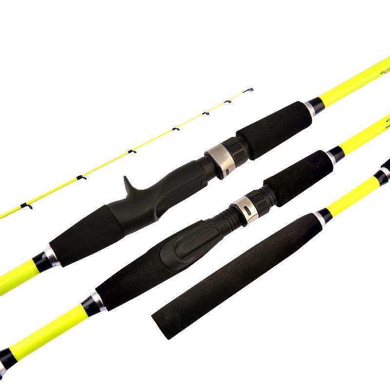 绿色软尾M调路亚竿空心玻璃钢路亚竿插接海钓竿海筏竿鲈鱼竿