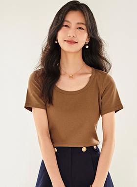 圆领短袖T恤夏季韩版薄款棉女