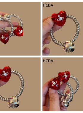 果冻红色星球电话线发圈爱心发绳发饰韩版头绳J东大门高皮筋透明