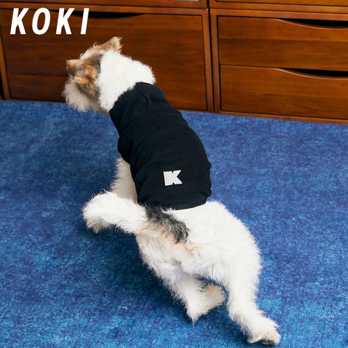 KOKI宠物打底无袖弹力背心保暖防脏原创彩点柔软包肚冲锋中小型犬