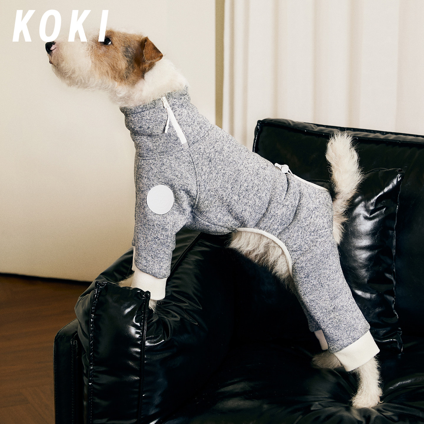 KOKI宠物打底四脚衣防静电抗起球秋冬加绒保暖防风磨毛卫衣中小型