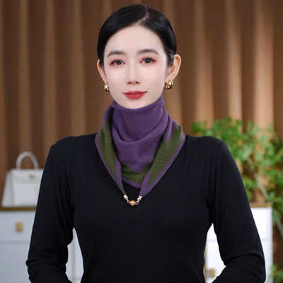 磁吸扣三角围巾女款2025新款秋冬保暖时尚洋气高级感女士护颈围脖