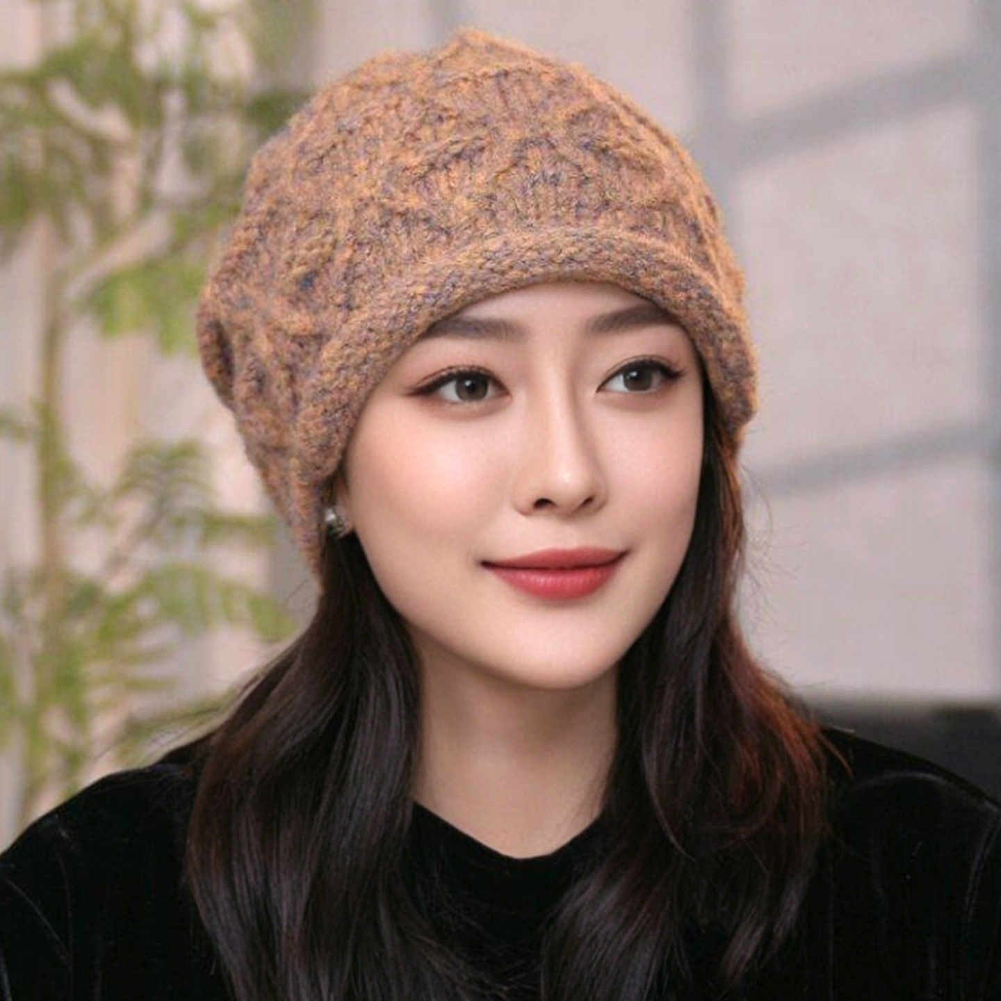 秋冬加厚保暖包头帽2025新款时尚洋气大头围卷边针织毛线帽堆堆帽