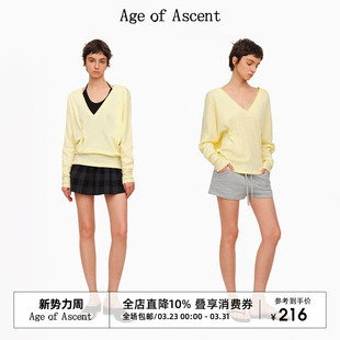 经典 Ascent V领收腰可调节宽松氛围感T恤 3.23上新Age