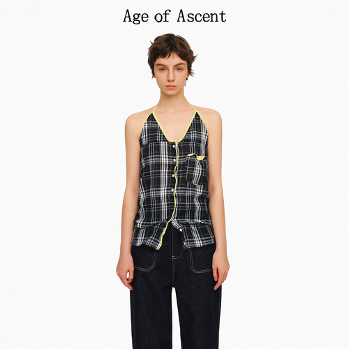 AgeofAscent可塑格纹吊带背心