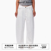 Ascent 夏日cleanfit弯刀宽松白色九分显瘦牛仔裤 Age 休闲裤