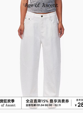 Age of Ascent 夏日cleanfit弯刀宽松白色九分显瘦牛仔裤休闲裤