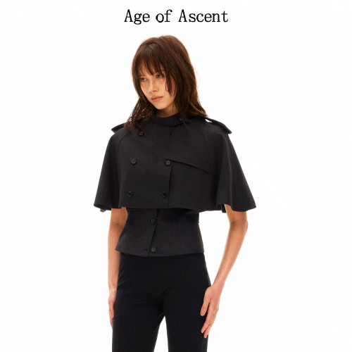 Age of Ascnet 莫代尔工装斗篷式收腰短款设计感风衣外套