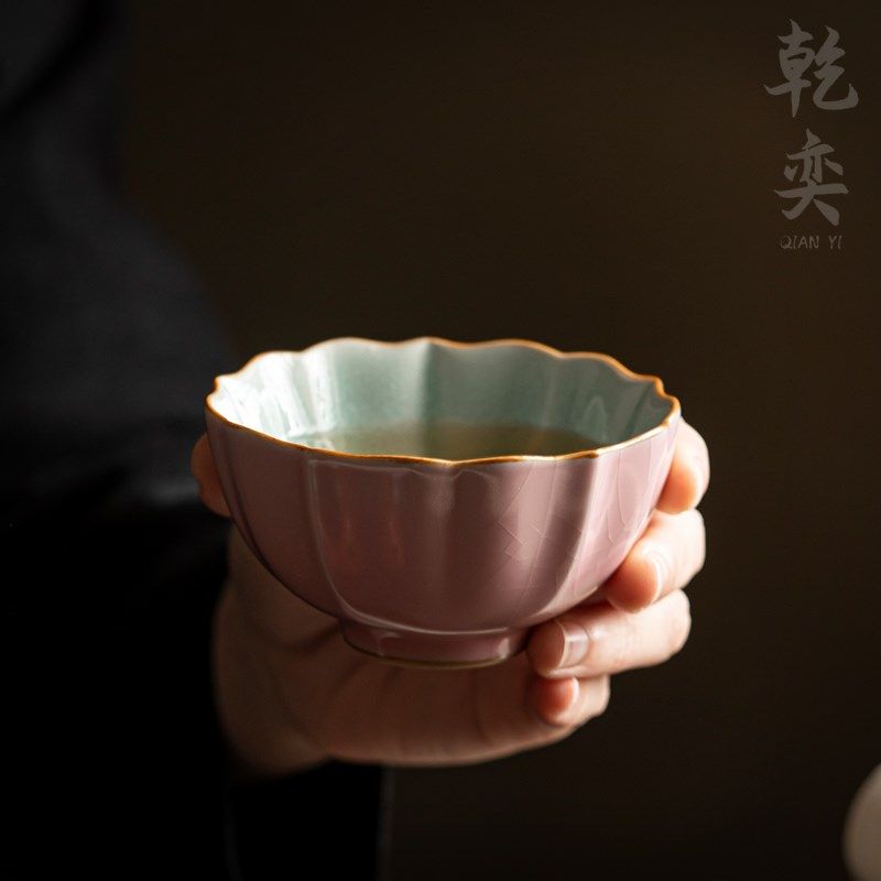 粉色汝窑主人f杯单杯女陶瓷茶具功夫茶杯冰花品茗杯家用茶盏小茶,餐饮具,茶杯,淘宝优惠券,粉丝福利购,淘宝优惠卷