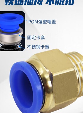 气动快速接头气管快插螺纹直通PC4PC6PC8PC10PC12-M5 0T1 02 03 0