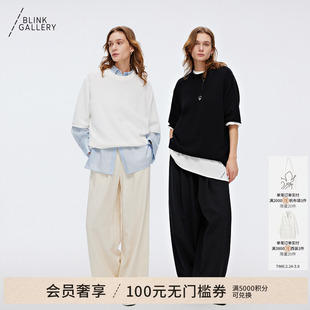 BLINK/「oversize纸片人」针织基础T恤叠穿廓型上衣女