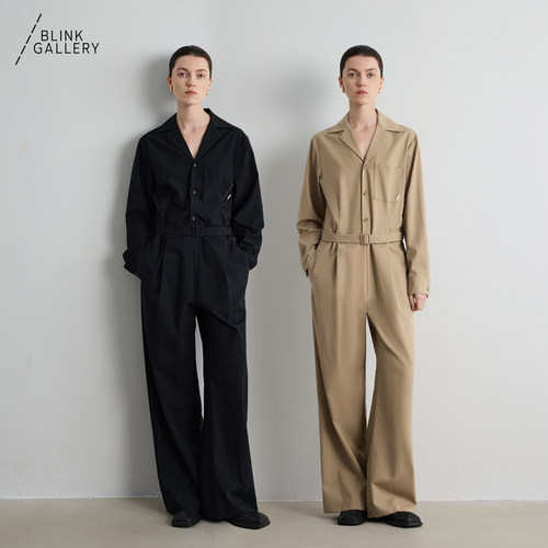 BLINK/ 新西兰羊毛桑蚕丝显瘦休闲连体裤气质通勤时髦女款含腰带