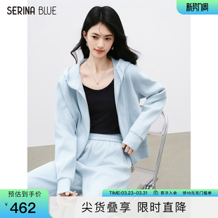 套装 SeRinaBlue2026春季 连帽卫衣阔腿裤 时尚 女休闲运动两件套 新款