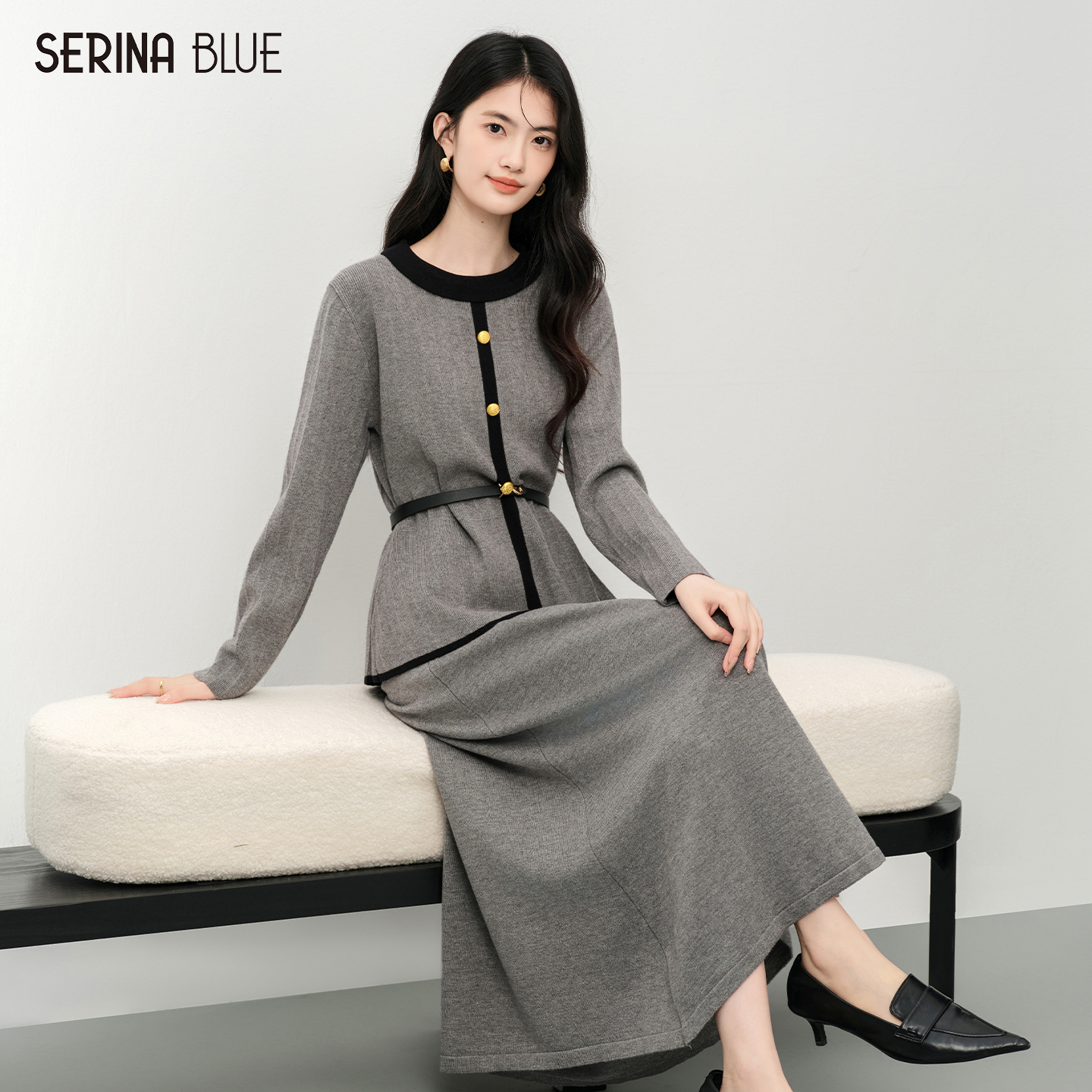SeRinaBlue高级感套装女两件套
