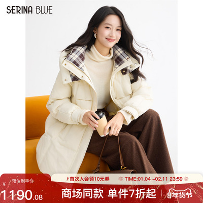 SeRinaBlue商场同款连帽女羽绒服
