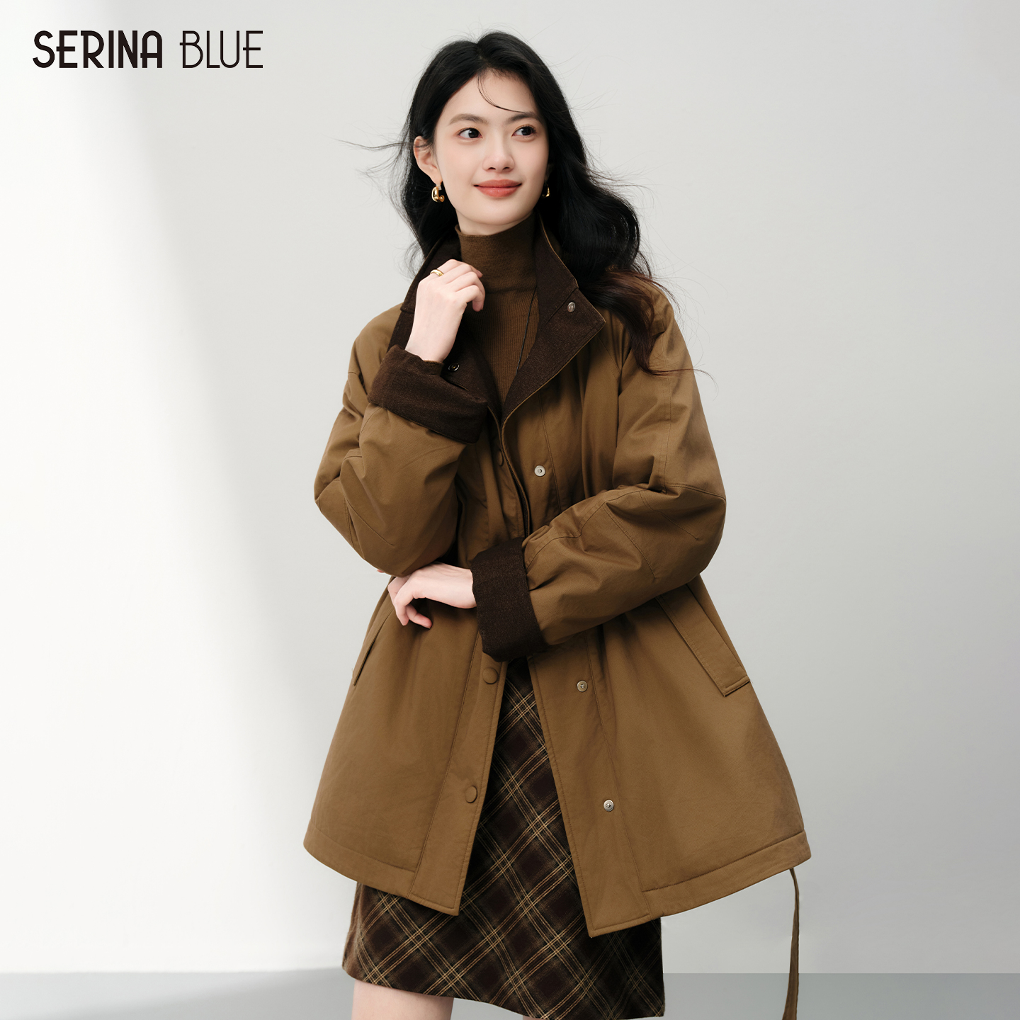 SeRinaBlue90白鸭绒保暖女羽绒服