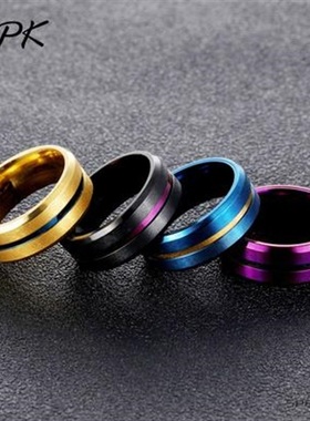 mens titanium steel ring accessories tide male