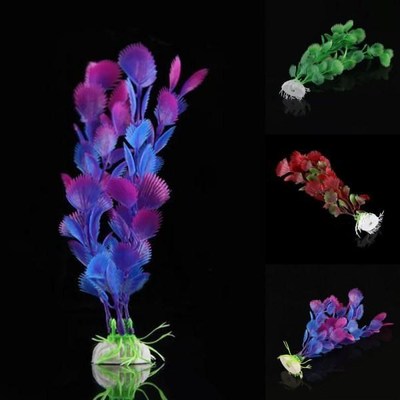 2pcs artificial plastic water grass plant fish tank aquarium