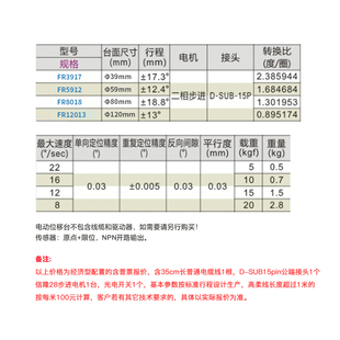极速R轴电动滑台精密小角度平台旋转微调位移工作台FR40/60/80/12