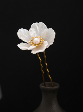 3 Pcs/Set Hair Sticks Delicate Hairpins Handmade White Flowe