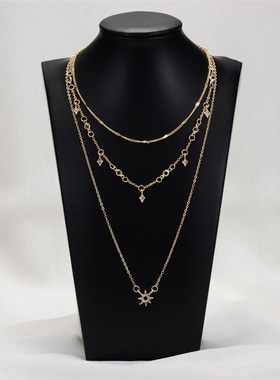 Fashion personality geometric fashion simple multi-layer nec