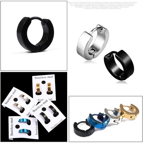 极速1pair Anti-allergic titanium steel earring punk rock Stu