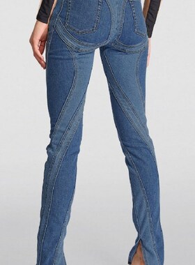 极速DEAT 2022 new autumn and winter high waist denim contras