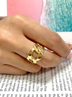 New Design Stainless Steel Chain Ring For Woman Fashion Kore