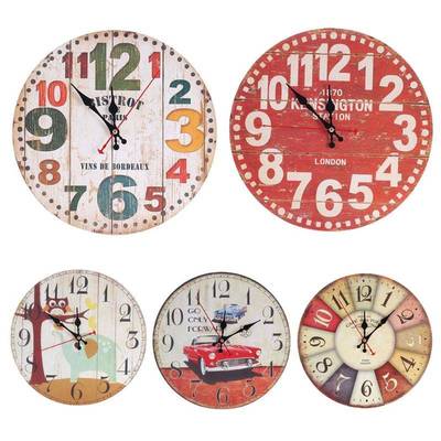 30cm Retro Circle Wall Decoration Watch Vintage Home Decorat