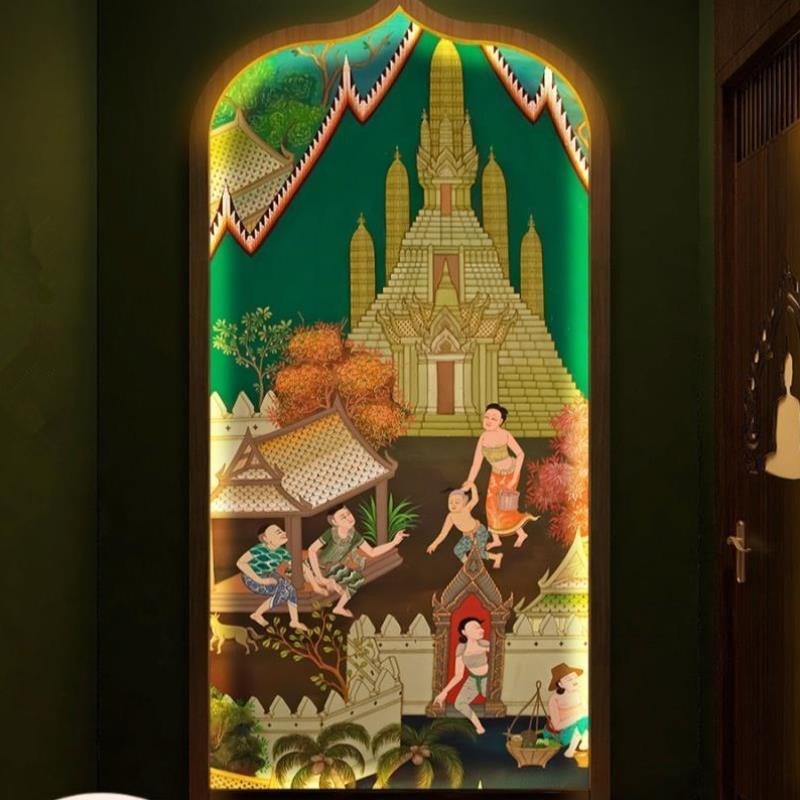 极速8D东南亚风情壁纸泰式餐厅酒店背景无缝墙布养生会所SPA墙纸