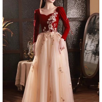 极速大码敬酒服新娘新款高级感结婚订婚晚礼服裙女轻奢小众高端长