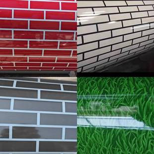 灰砖印花围挡彩钢板彩钢瓦铁皮围墙印花板镀锌小草印花铁皮仿古