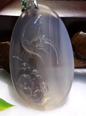 极速天然翡翠色冰种俏色玻璃种一路联科牌子挂件吊坠 招财转运男