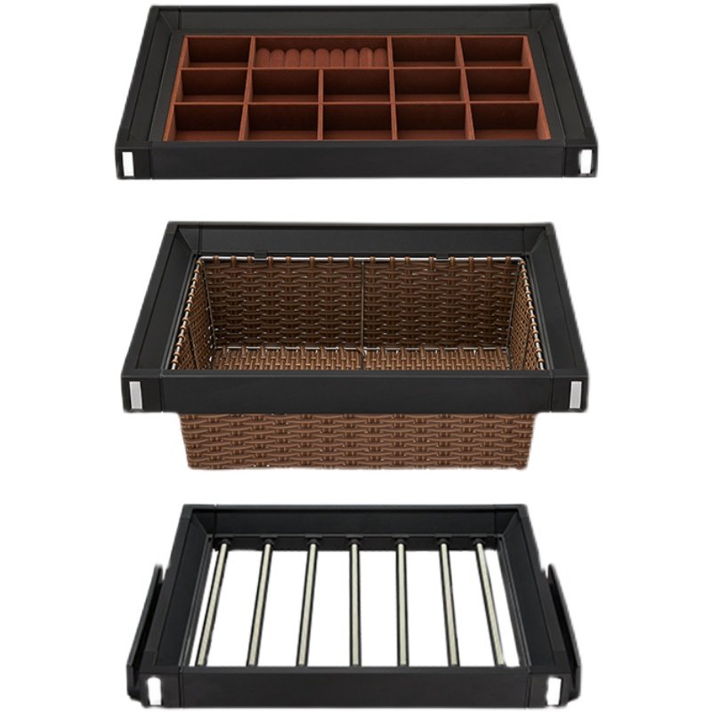 新品销衣柜拉篮裤架衣柜内置抽拉伸缩滑轨首饰盒抽屉式衣帽间五金,基础建材,衣柜拉篮,淘宝优惠券,粉丝福利购,淘宝优惠卷