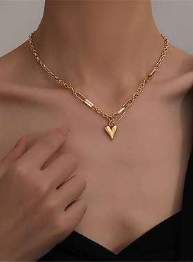 Retro fashion personality ins tide titanium steel K gold lov