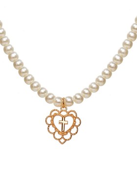 Short hollow peach heart clavicle chain 项链镂空桃心锁骨链女