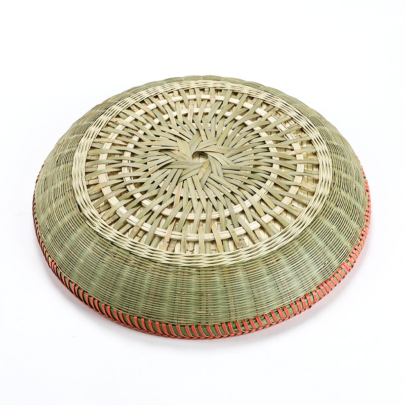 极速手工竹编制品农家圆形竹簸箕无孔竹筛子家用竹筐收纳筐竹篮子