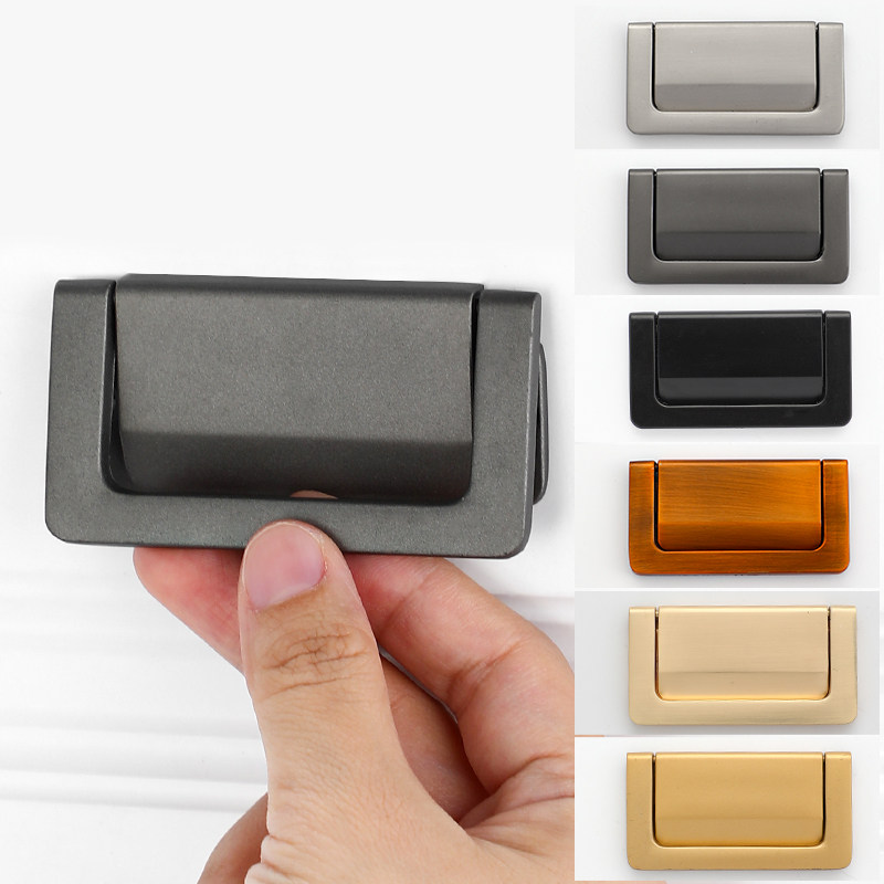 抽屉免打孔橱柜衣柜门暗装拉手榻榻米现代简约黑色隐形柜子小把手