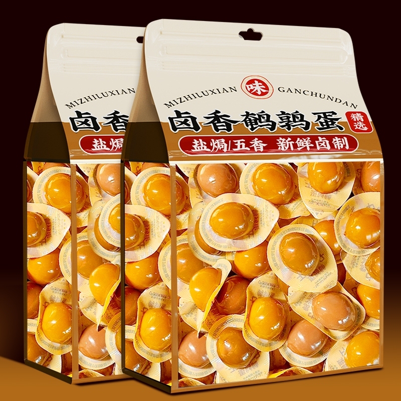 鹌鹑蛋卤味即食独立小包装五香休闲盐焗铁蛋泡面搭档卤蛋整箱批发