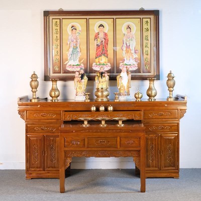 速发樟木实木供桌香案台新观式家用经济型神堂贡案几拜拜财中桌中