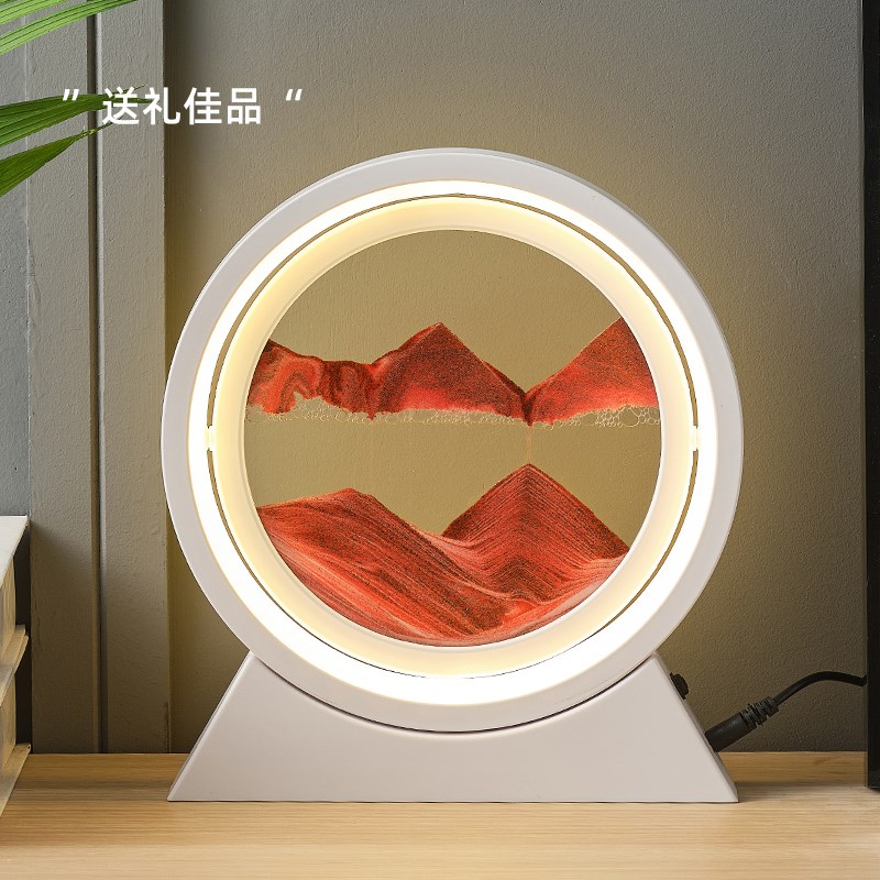 速发流沙画沙漏摆件立体创意小夜灯客厅卧室酒柜家居装饰品生日礼图片
