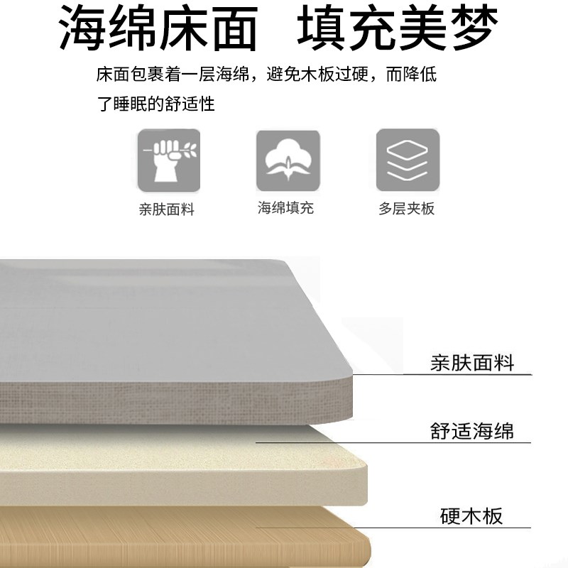 现货速发华马午休床办公室折叠人床床家用二折叠便携加固午睡基通