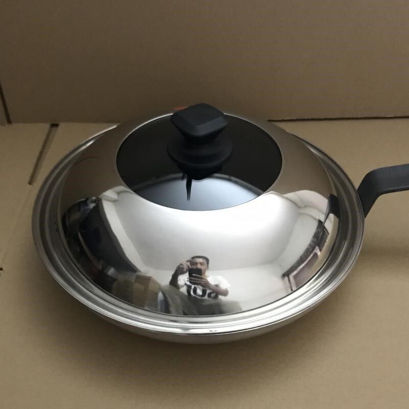 现货速发复底平底锅无烟煎锅电磁炉通用商用大号生煎锅烙饼锅生煎