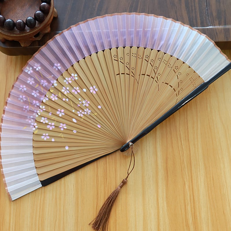 现货速发日式折扇中国风扇子丝绸绢扇香扇和风古风汉服随身折叠扇