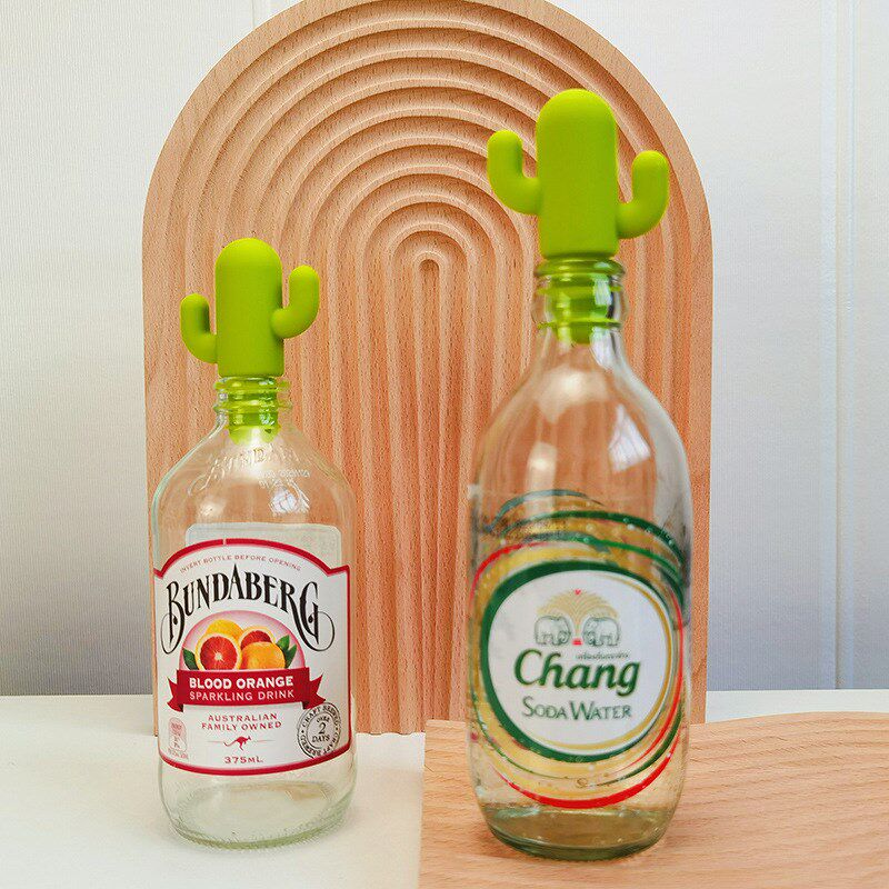 现货速发泰象苏打水瓶塞仙人掌酒塞硅胶红酒塞子密封葡萄酒大象气