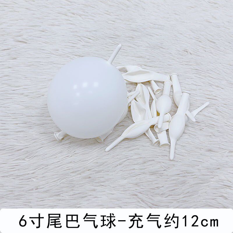 现货速发6寸12寸尾巴气球装饰生日情人节求婚布置立体爱心造型针